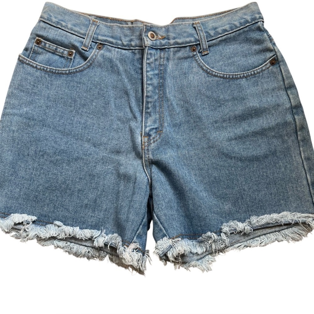 Vintage Denim Shorts with Frayed Hem